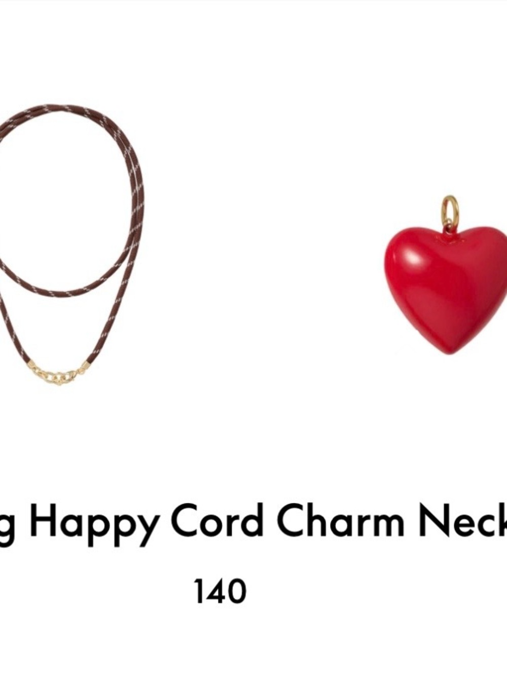 ROXANNE ASSOULIN The Long Happy Cord Charm Necklace Brown & Red Firm price